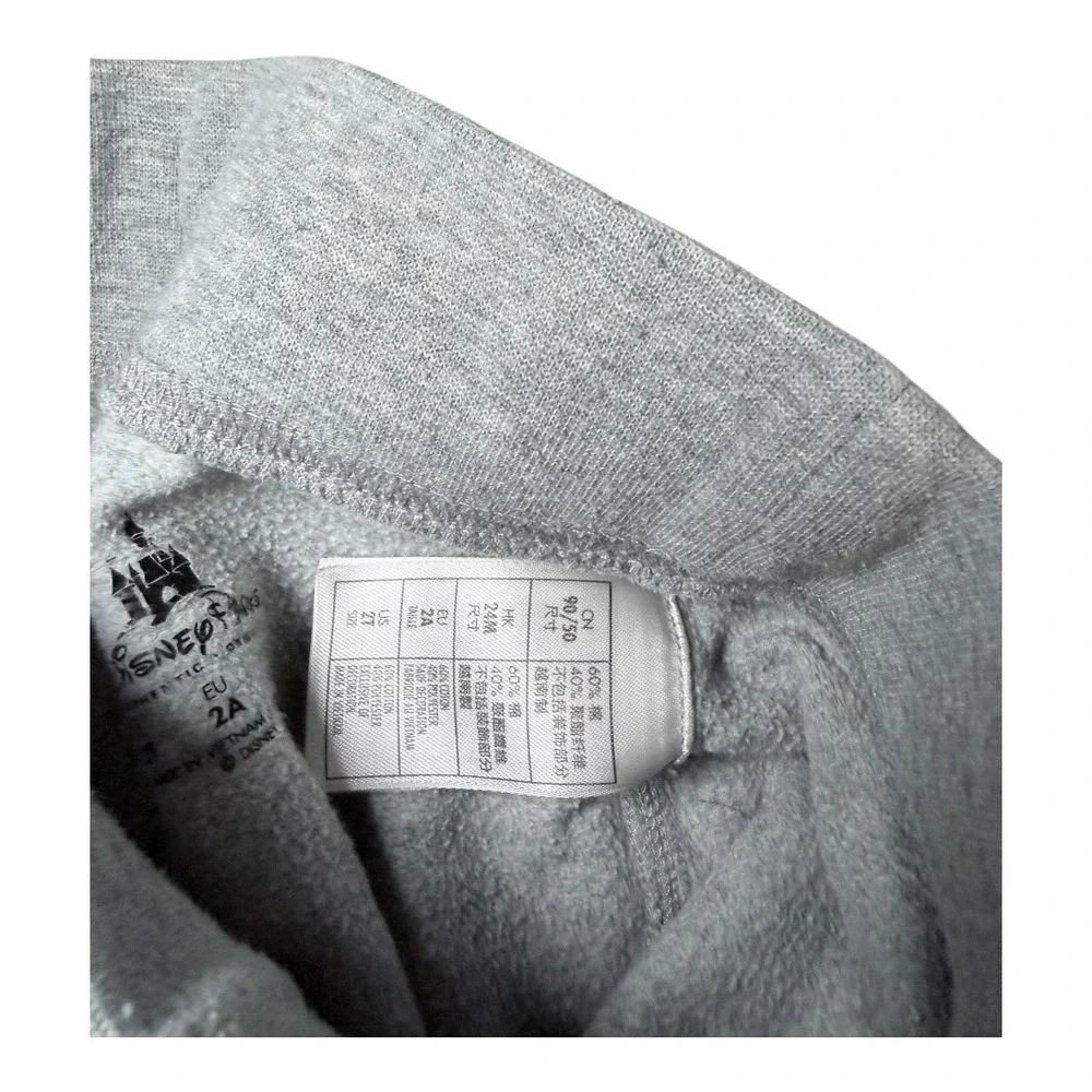 Disney Parks Joggers Kids 2T Mickey‎ Mouse Embroidered Gray Sweatpants Fleece